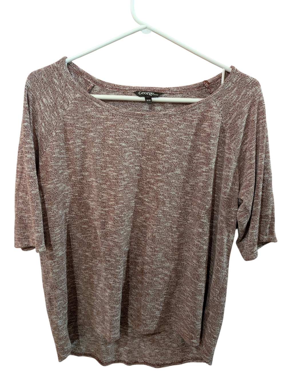 George Short Sleeve Knit Tee in Heathered Mauve
